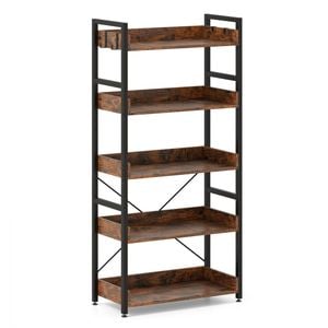 Costway 5-tier Bookshelf Corner Storage Bookcase Display Shelf