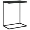 vidaXL Side Table C-Shaped Coffee Table with Iron Legs Black Engineered Wood