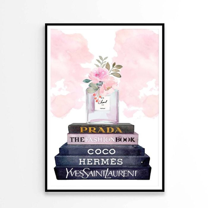 Light Pink Fashion Perfume with Flowers   Print 100% Australian Made 60 x 90cm   (Poster)