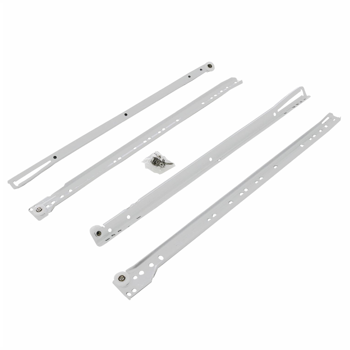 Hafele 450mm White Drawer Roller Runner - Pair 