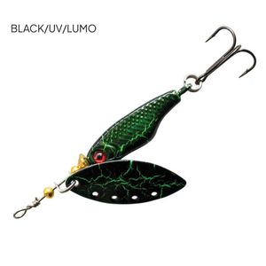 Black Magic Spinsect 5g Spinning Fishing Lure Spinner UV Black Lumo