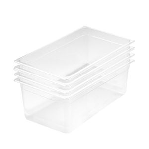 SOGA 1/1 GN Polycarbonate Food Pan 200mm Clear 4 Pack