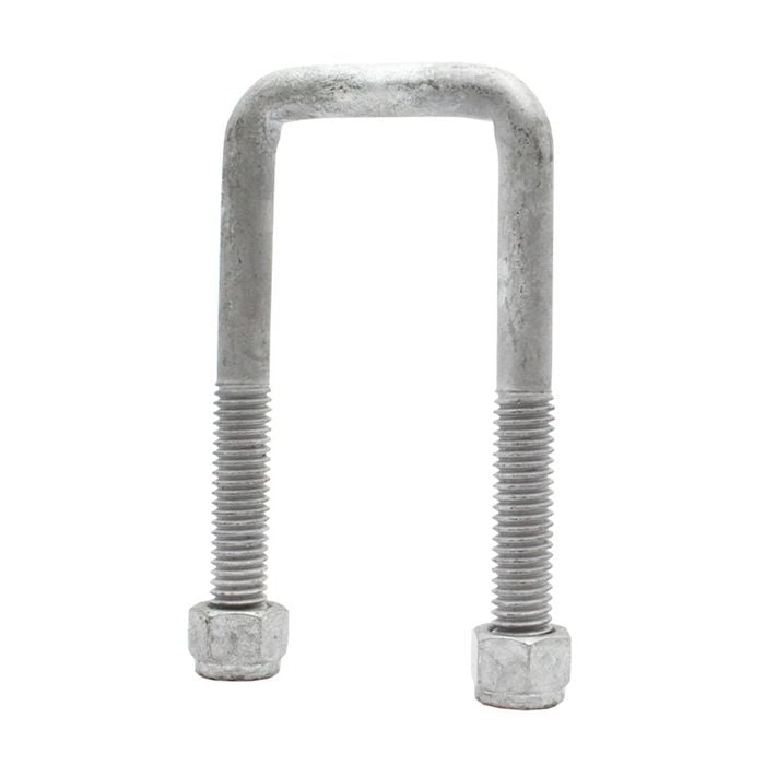 Sunrise U-Bolts with Nyloc Nut 1/2" Galvanised - 50mm Square, 115mm - UB50S115G