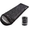 METEOR 220x80cm Black Rectangular Sleeping Bag with Hood