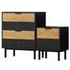 ALFORDSON 4 Chest of Drawers Bedside Table Set Black