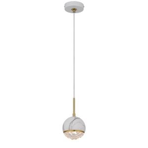 Telbix Oneta Modern Pendant Hanging Lamp Light Metal Acrylic White Marble Antique Gold Clear