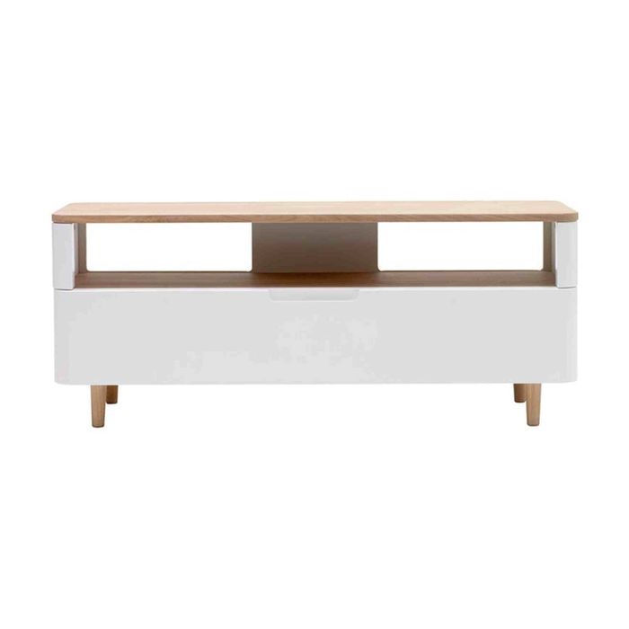 Modern Furniture SIENNA Entertainment TV Unit 120cm -  Natural & White