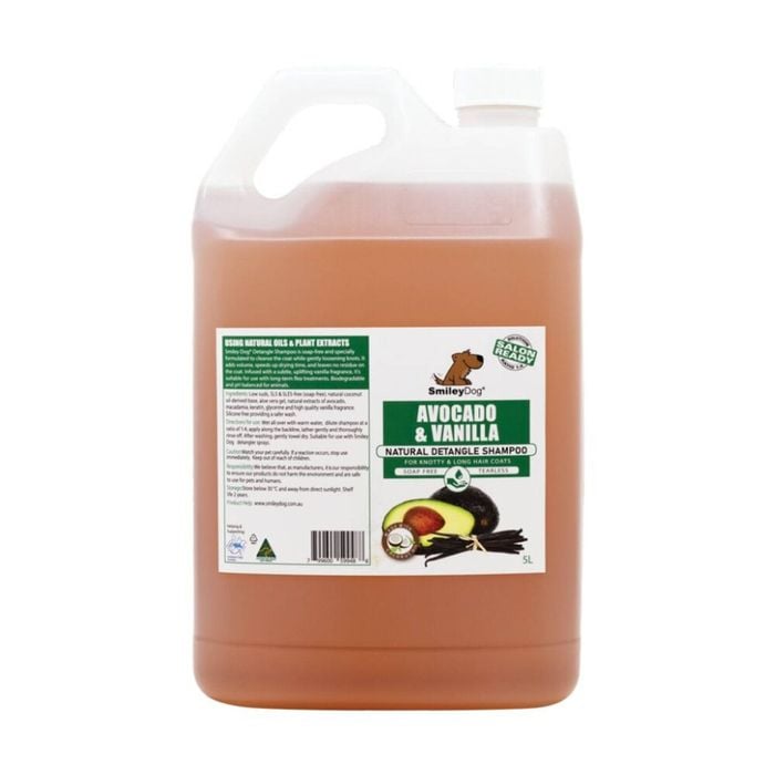 Smiley Dog Grooming Washing Care Shampoo 2 In 1 Avocado/Vanilla Detangler 5L