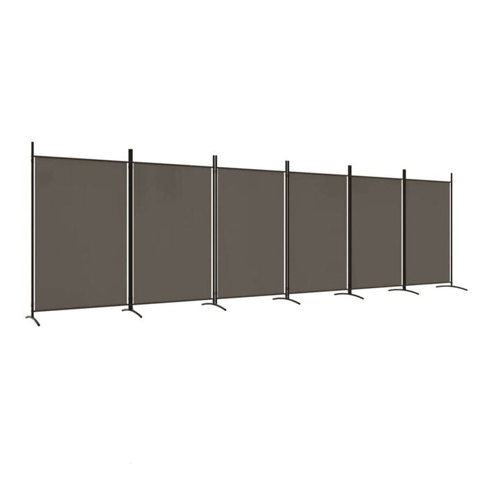 vidaXL 6-Panel Room Divider Anthracite Fabric Privacy Screen Separator Folding