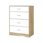 Artiss 4 Chest of Drawers Tallboy Dresser White Wood Cabinet
