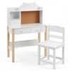 Costway Wood Desk Chair Set Kid Bear Student Writing Table Furniture