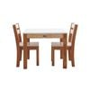 White Top Timber Table with 2 Matching stacking Chairs