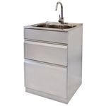 Dissco 565mm Silver Elite Twin Drawer Laundry Tub
