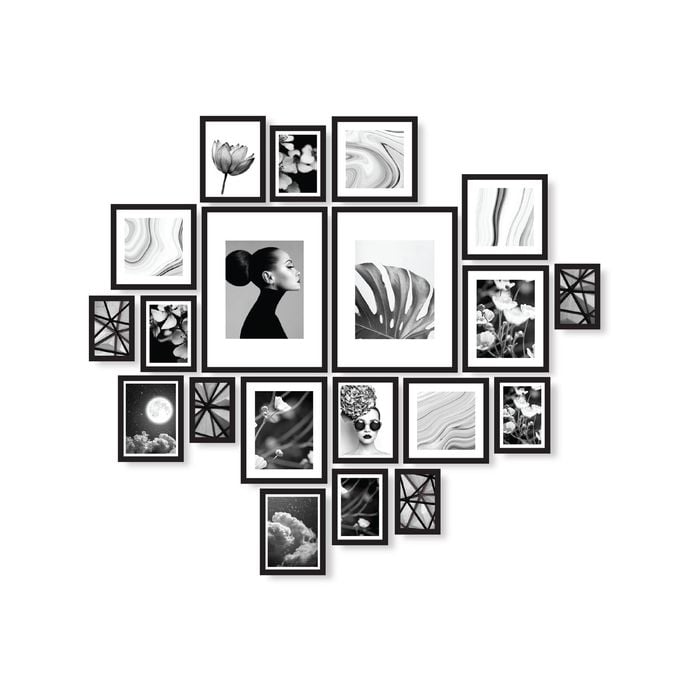 Cooper & Co. Instant Gallery Wall 20 Piece Frame Set Black
