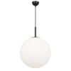 Telbix Bally Modern Pendant Hanging Lamp Light Glass Metal Black Opal Matt