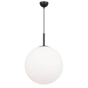 Telbix Bally Modern Pendant Hanging Lamp Light Glass Metal Black Opal Matt