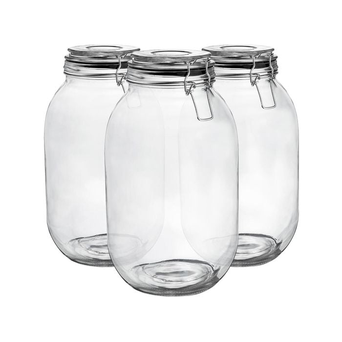 Argon Tableware Glass Storage Jars with Airtight Clip Lid