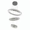 AARON 3 Ring Crystal Chandelier Tri-colour LED (Chrome)