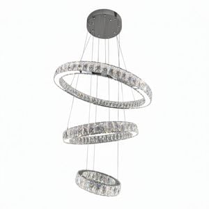 Element Lighting AARON 3 Ring Crystal Chandelier Tri-colour LED (Chrome)