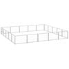 vidaXL Dog Kennel Silver Steel Outdoor Puppy Enclosure Dog Pet Supply Cage