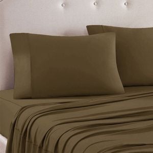 Art Terrace Microfiber Sheet Set King 33cm Wall Brown