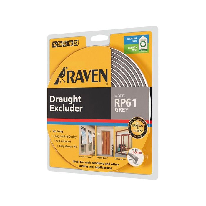 Raven 5000mm Grey RP61 Self Adhesive Weather Strip