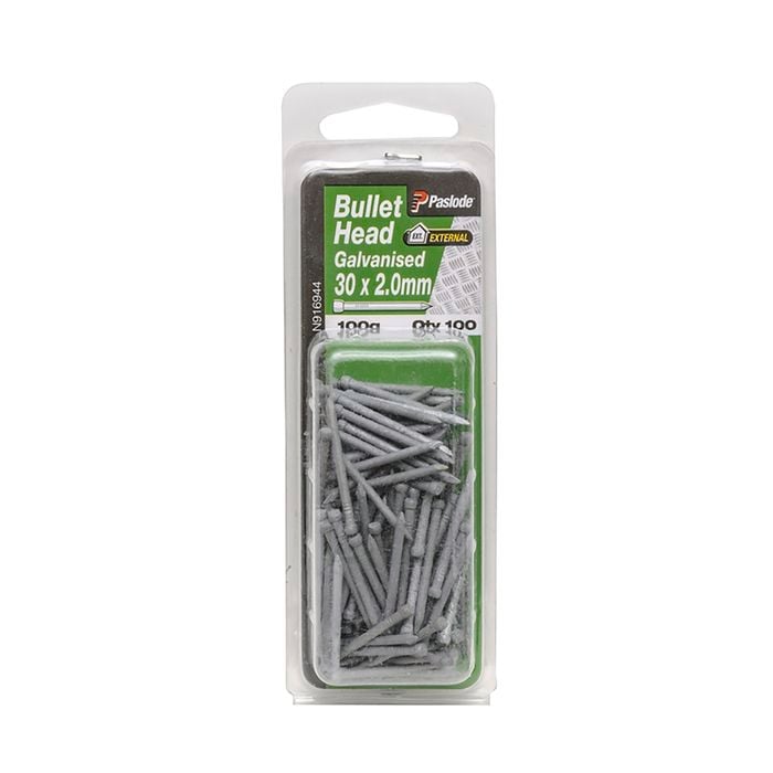 Paslode 30 x 2.0mm Galvanised Bullet Head Nail - 100 Pack