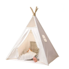 P&P White Lace Kids Teepee Tent with Mat for Indoor Outdoor Playtime and Cozy Fun