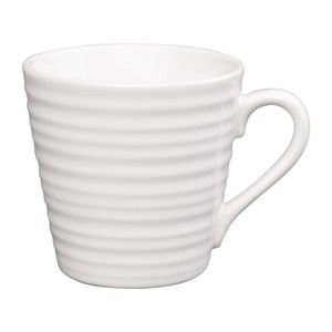 Olympia Cafe Mug Ripple White 340ml Box Of 6 Ceramic Coffee Cup Drinkware