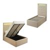 Elegant Collections Clyde King Single Beige Gas Lift Bed Frame