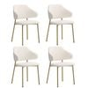 Oikiture 4x Dining Chair Accent Chairs Armchair Tub Armchairs Sherpa Gold&White