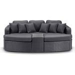 Noosa Outdoor Wicker 4 Piece Modular Garden Daybed Charcoal - Denim Grey
