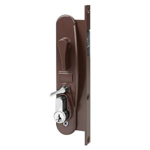 Rolltrak Brown Keyed Sliding Screen Door Lock