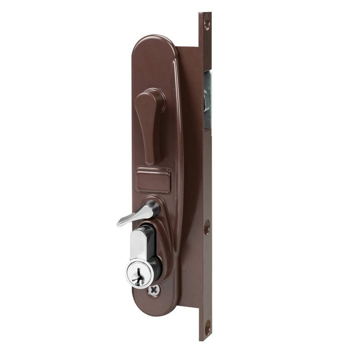 Rolltrak Brown Keyed Sliding Screen Door Lock