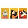 3pcs Featuring A Lovely Cats Cute Design Print 100% Australian Made 3 x 40x60cm (Metal Print)