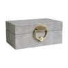SS Collective Small Grey Suede Decorative Box W/ Gold Latch 18x12x8cm
