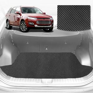 6D Diamond Car Boot Mat for Ford Territory SZ2011-2016-(3rd Row seats up/7 seater)-Cargo Mat-Black-Outback GT