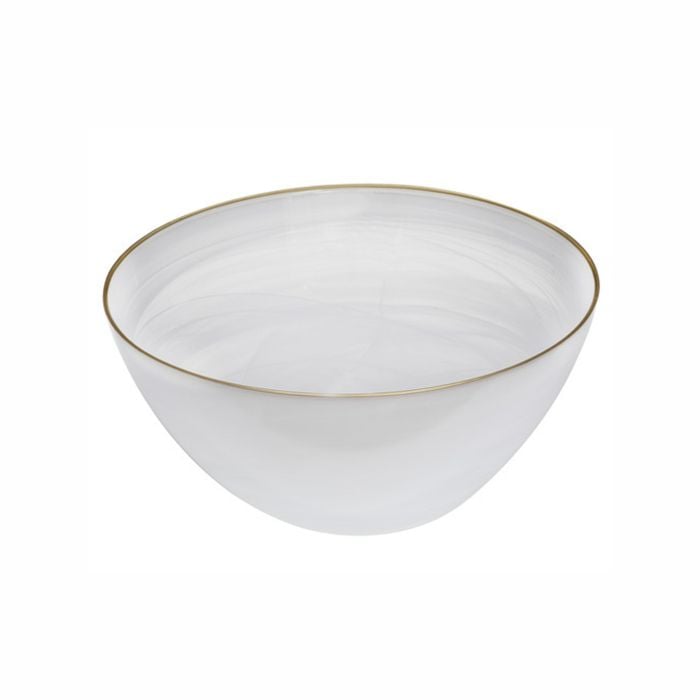 Ismay Round 5L Salad Glass XL Bowl Serving Dish - White