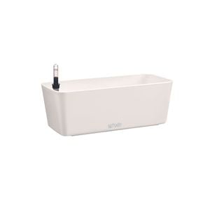 Moda 28cm White Self Watering Plastic Trough Pot