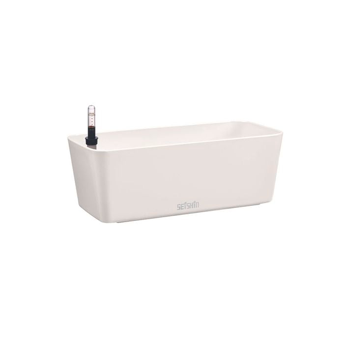 Moda 28cm White Self Watering Plastic Trough Pot