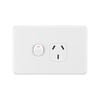 DETA White Gloss S-Line Single Power Point - Gloss White