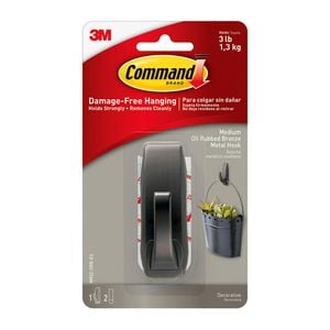 Command 1.3kg Oil Rubbed Bronze Metal Hook