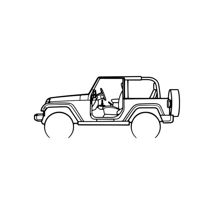 Ignite Laser Jeep 2008 Wrangler Rubicon Silhouette Metal Wall Art Coated Black 23.6inch/60cm