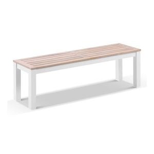 Balmoral 1.5m Outdoor Teak Timber And Aluminium Bench Seat White