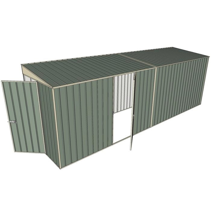 Build-a-Shed 1.5 x 6 x 2m Single Hinged Side Door Skillion Shed - Green