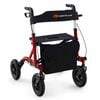 Costway Folding Medical Walker Adjustable Aluminum Rolling Walker Senior Red