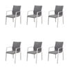 Ataman 6pc Set Aluminium Outdoor Dining Chair White