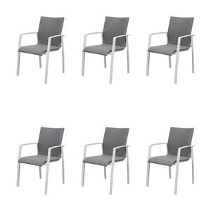 Ataman 6pc Set Aluminium Outdoor Dining Chair White