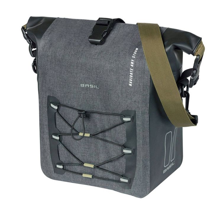 Basil Navigator Storm Mik Studs (Side) Pannier Bag Medium Black
