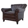 Criss Cross Chocolate Leather Arm Chair